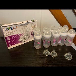Avent 9 oz bottles with drying rack